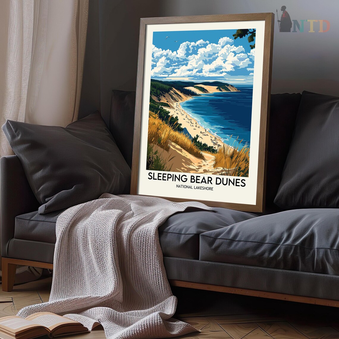 Sleeping Bear Dunes National Lakeshore Michigan Great Lakes Travel Poster - Image 2