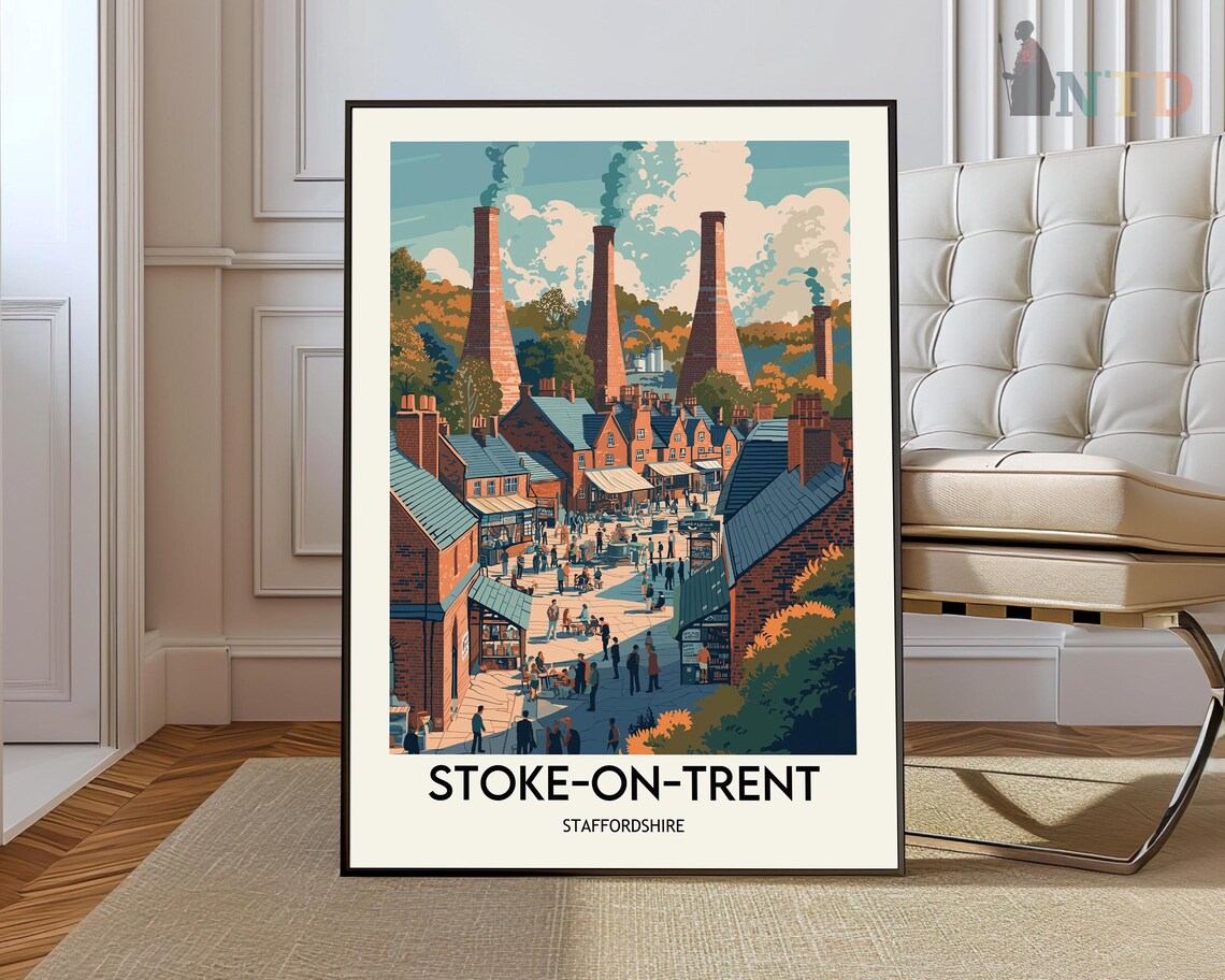 Stoke-on-Trent Travel Poster, England Art Print
