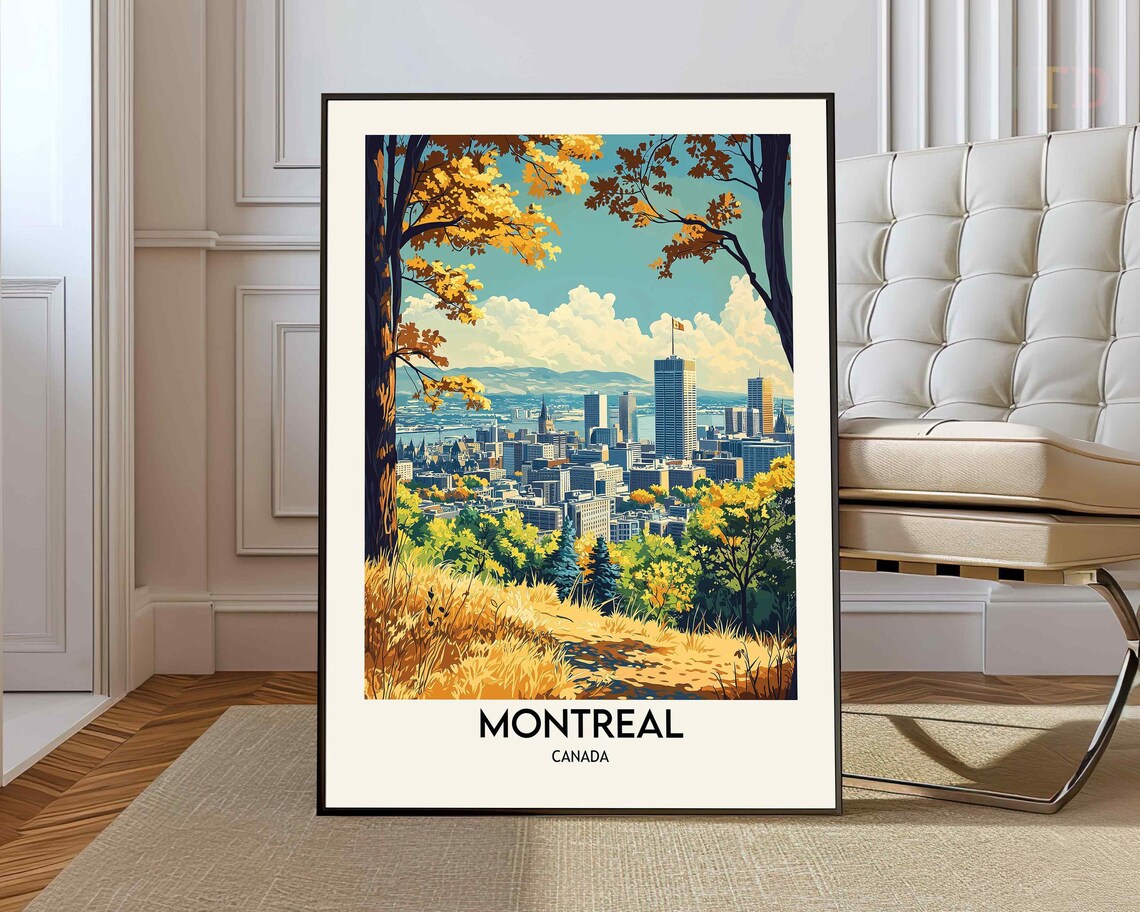 Montreal Canada Autumn Skyline From Mount Royal Lookout Poster