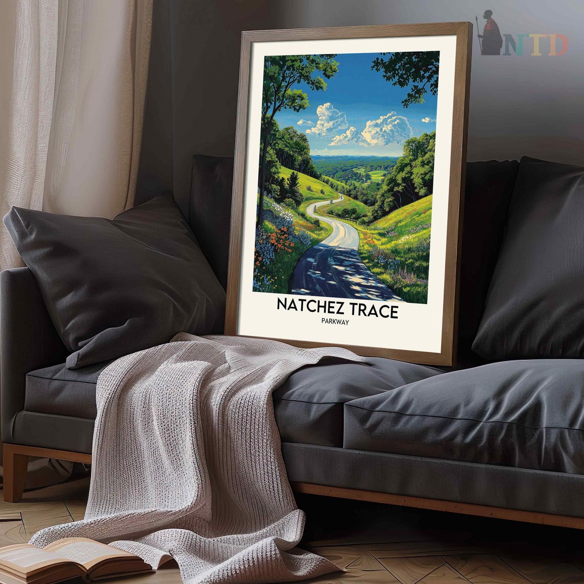 Natchez Trace Parkway Scenic Winding Road Summer Drive Poster - Image 3