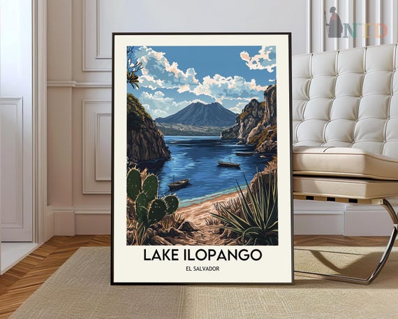 Lake Ilopango Poster Wall Art Print Photo El Salvador