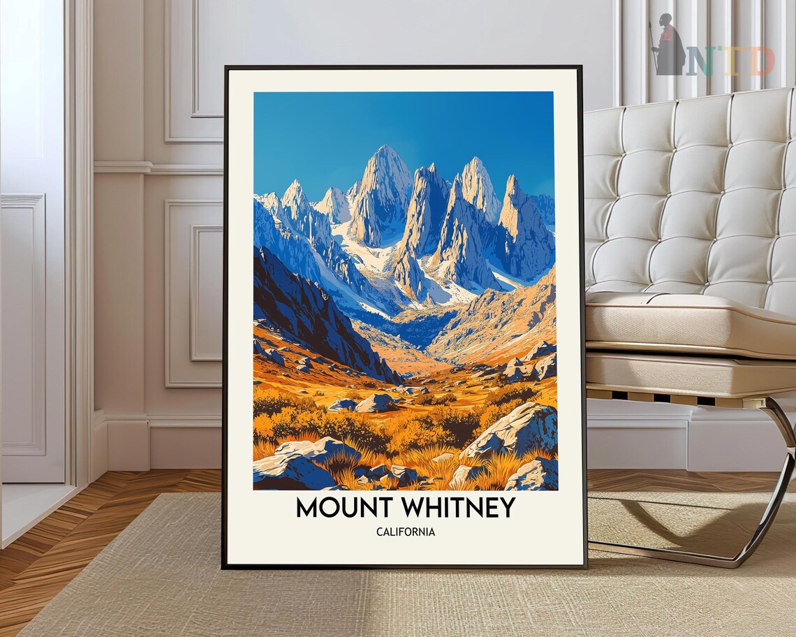 Mount Whitney California Sierra Nevada Granite Peak Travel Poster