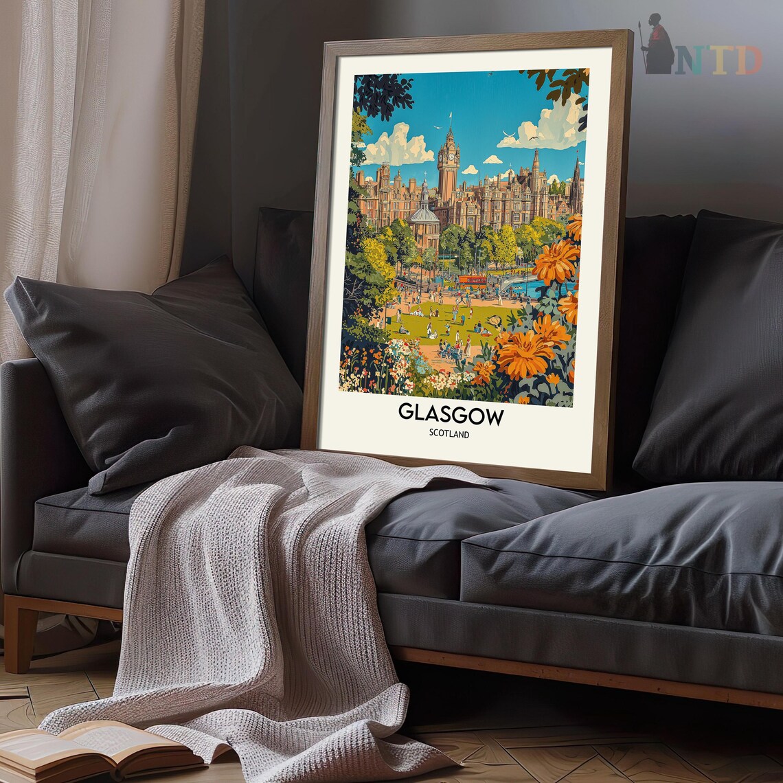Glasgow, Scotland Travel Poster, City Art Print - Image 3