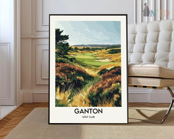 Ganton Golf Club Rolling Dunes Fairway Vintage Travel Poster