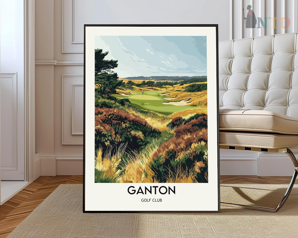 Ganton Golf Club Rolling Dunes Fairway Vintage Travel Poster