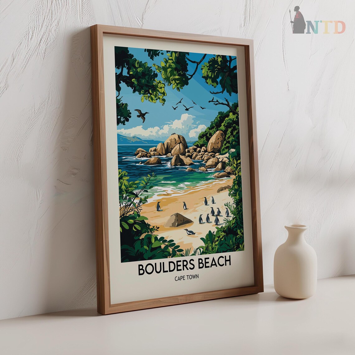 Boulders Beach Penguin Cove Granite Boulders Vintage Travel Poster - Image 2