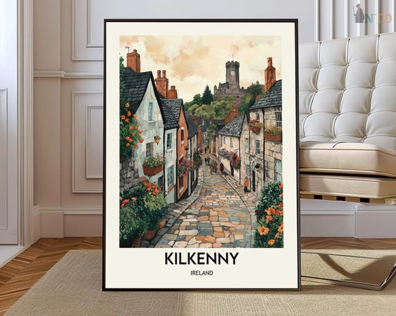 Kilkenny Poster Wall Art Print Photo Travel Ireland Map