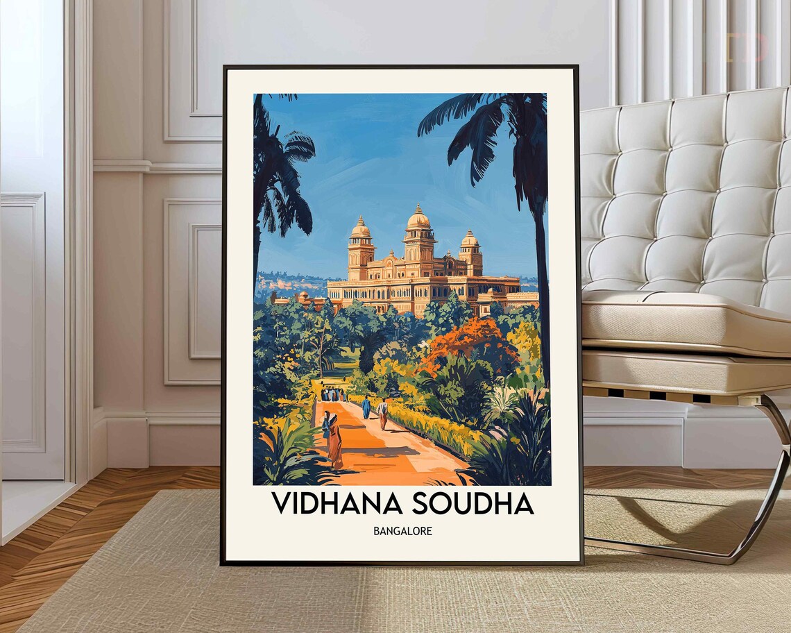 Vidhana Soudha Bangalore Palace Landmark India Travel Poster