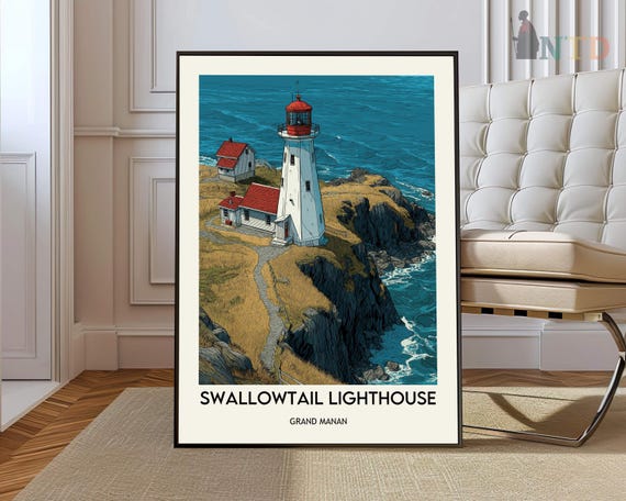 Swallowtail Lighthouse Poster Wall Art Print Grand Manan Island