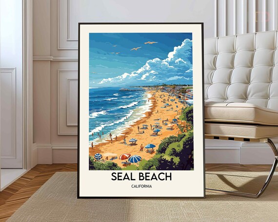 Seal Beach Print Wall Art Poster Photo Decor Poste