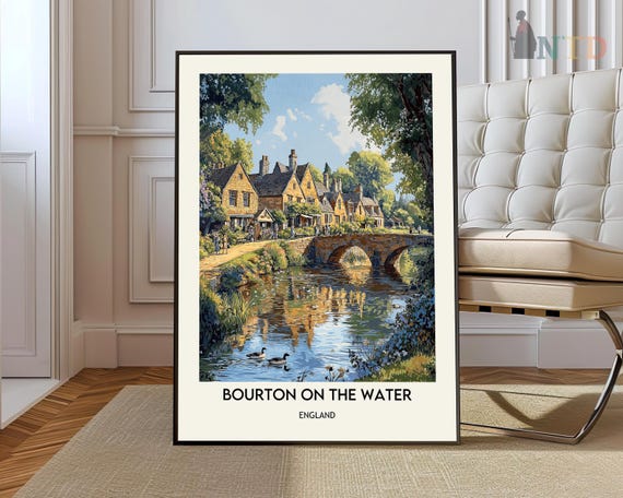 Bourton On The Water Travel Poster, Village Map