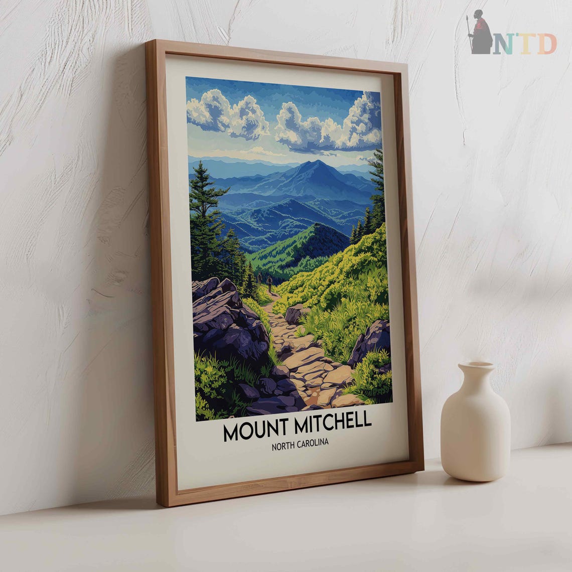 Mount Mitchell North Carolina Blue Ridge Mountain Trail Poster - Image 2
