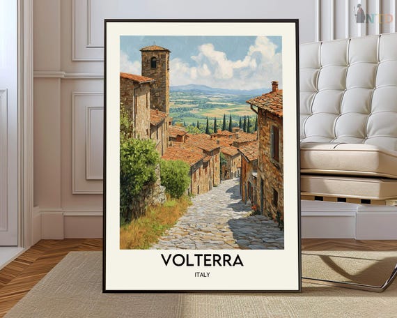 Volterra Poster Wall Art Print Photo Travel City Map
