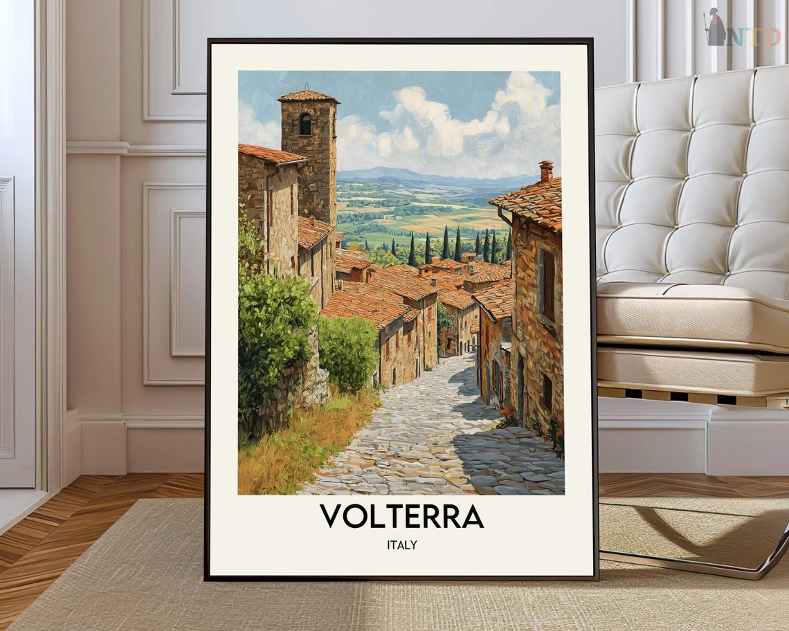 Volterra Poster Wall Art Print Photo Travel City Map