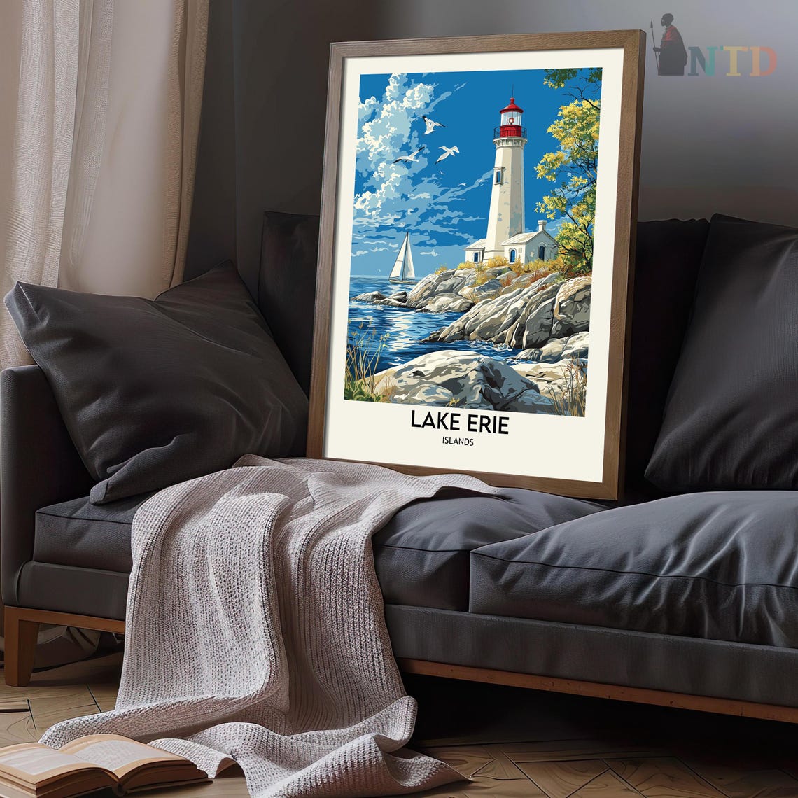 Lake Erie Print Lake Erie Wall Art Lake Erie Poster Lake Erie Photo Lake Erie Poster Print Lake Erie Wall Decor Great Lakes Poster - Image 2