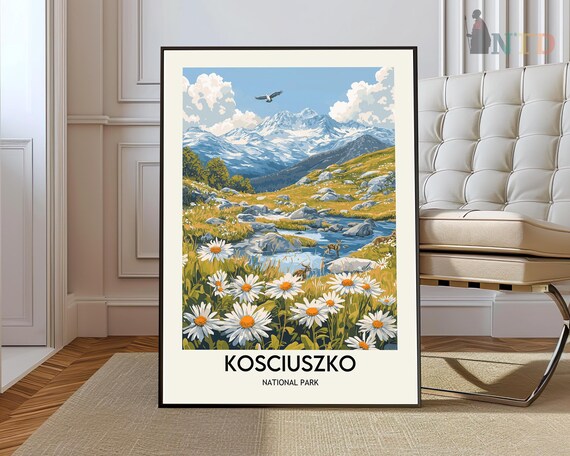 Kosciuszko National Park Wildflowers Australia Alpine Travel Poster