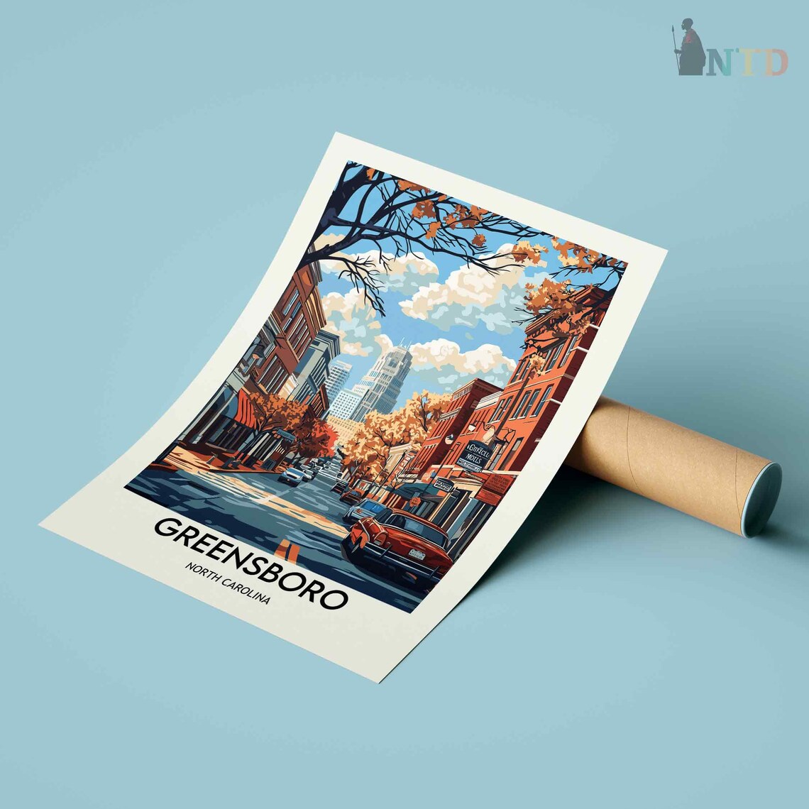 Greensboro Travel Poster, North Carolina Art Print - Image 2