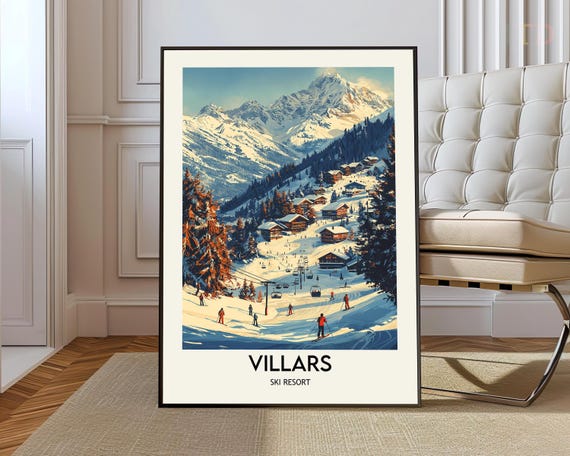 Villars Ski Resort Poster Wall Art Print Photo