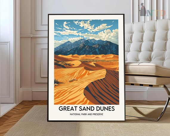 Great Sand Dunes National Park Poster with Rippled Sand Dune Close Up