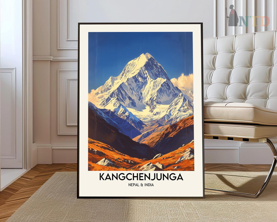 Kangchenjunga Print Poster Wall Art Photo Mountain Climbing Gifts