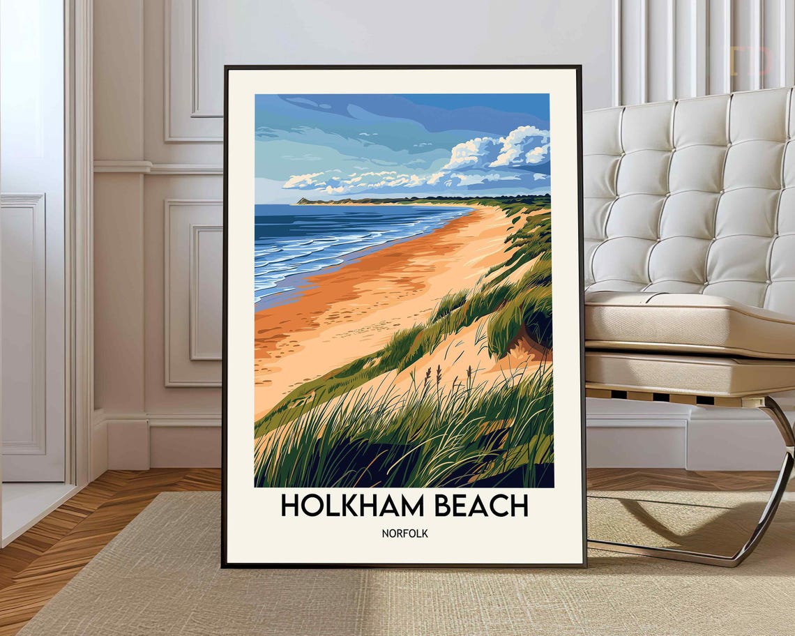 Holkham Beach Norfolk Sandy Dunes Wide Open Shoreline Poster