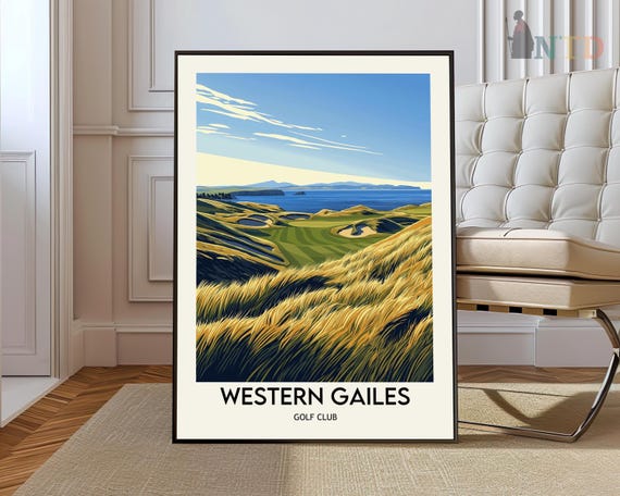 Western Gailes Golf Club Poster Wall Art Print Scotland