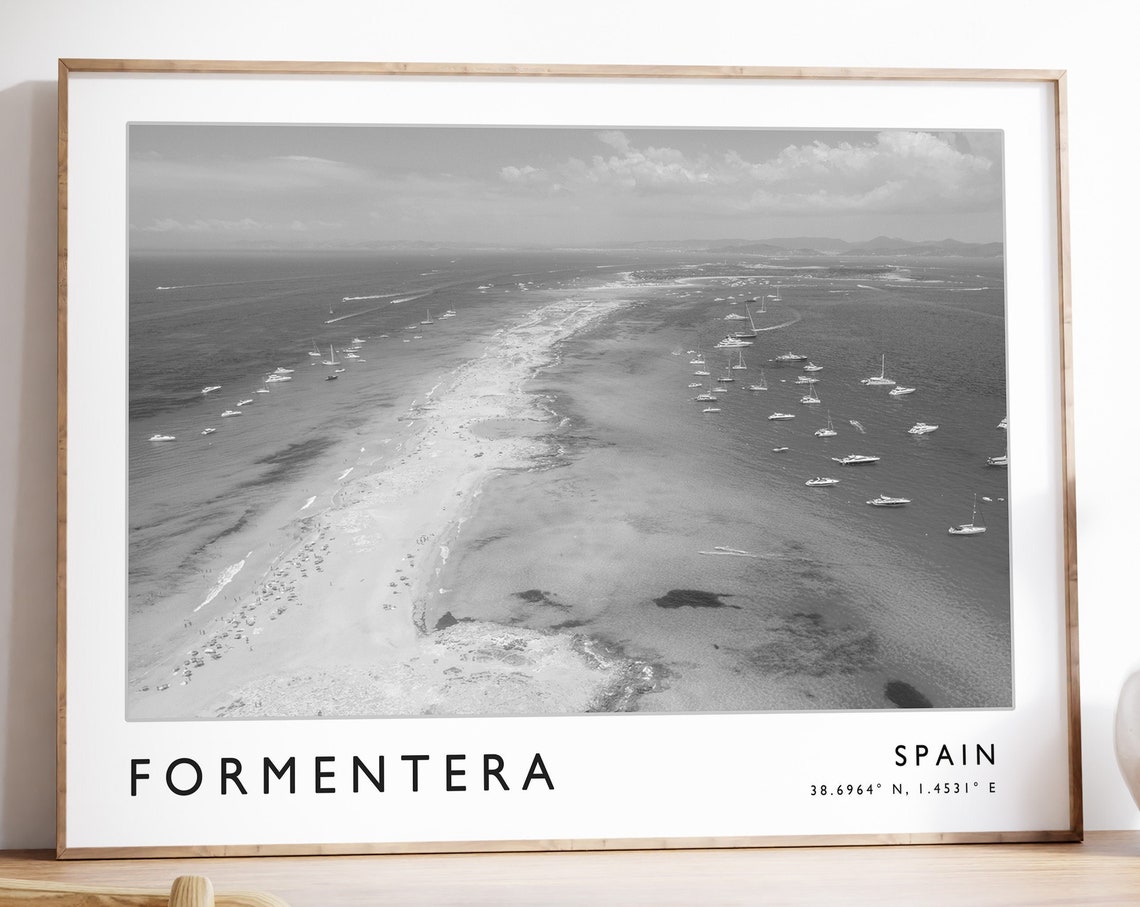 Formentera Travel Print Formentera Travel Poster Spain Travel Print Spanish Print Black And White Travel Poster Travel Art Travel Gift