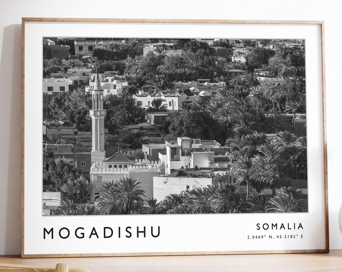 Mogadishu Travel Print Mogadishu Travel Poster Somalia Travel Print Somalia Print Black And White Travel Poster Travel Art Travel Gift
