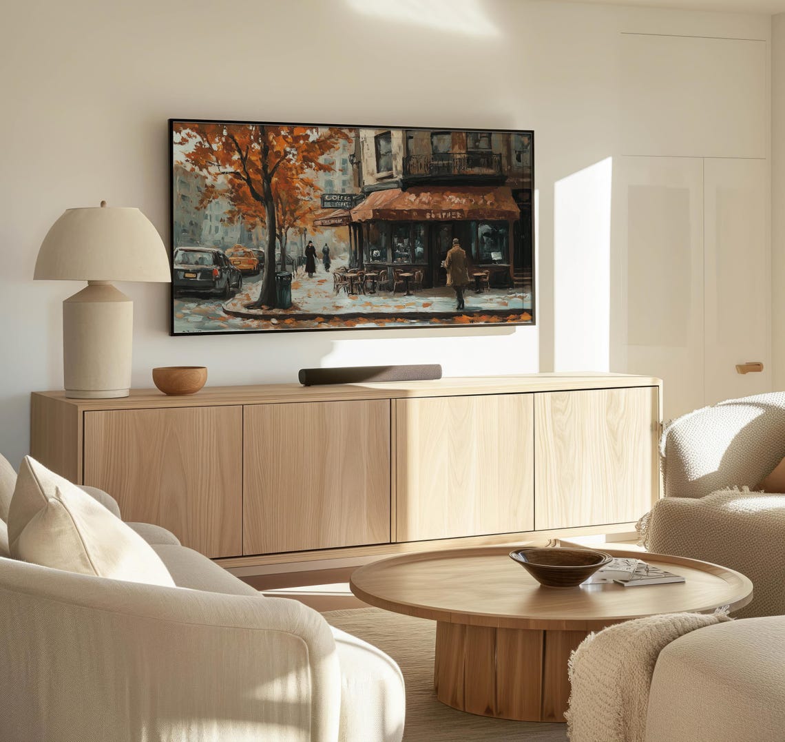 Frame Tv Cafe Street Art Art For Frame Tvs Cozy Moody Seasonal Tv Art Scenic Vintage Tv Art Paletta Prints - Image 3