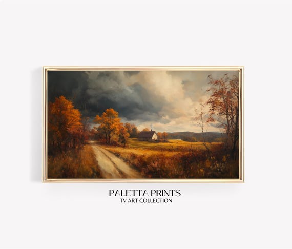 Frame Tv Moody Cottage Art Art For Frame Tvs Farmhouse Tv Art Rustic Countryside Tv Art Fall Art Paletta Prints