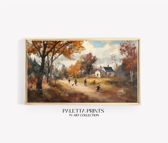 Frame Tv Countryside Art Art For Frame Tvs Nature Tv Art Nostalgic Rustic Vintage Tv Art Fall Art Paletta Prints