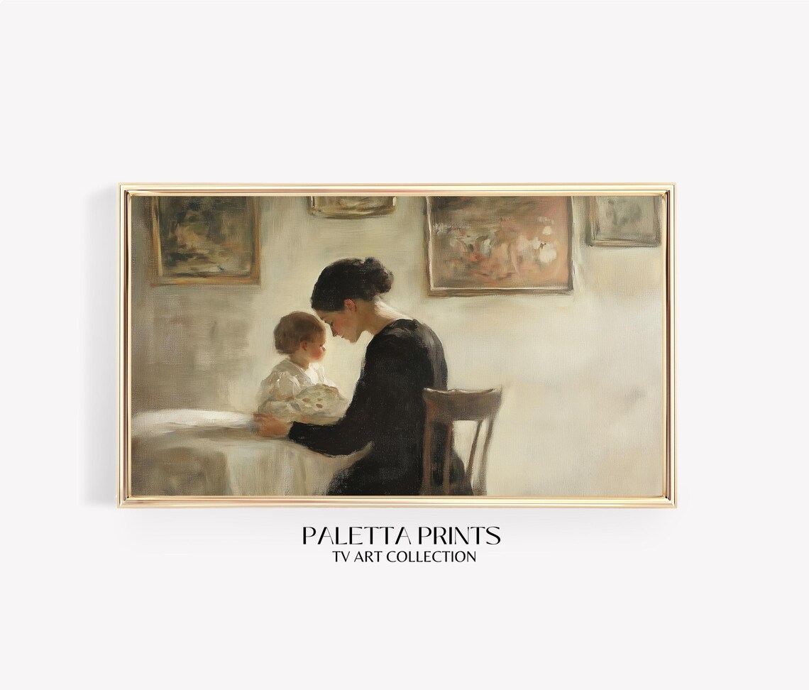 Mother And Child Tender Moment Soft Impressionist Painting Tv Poster