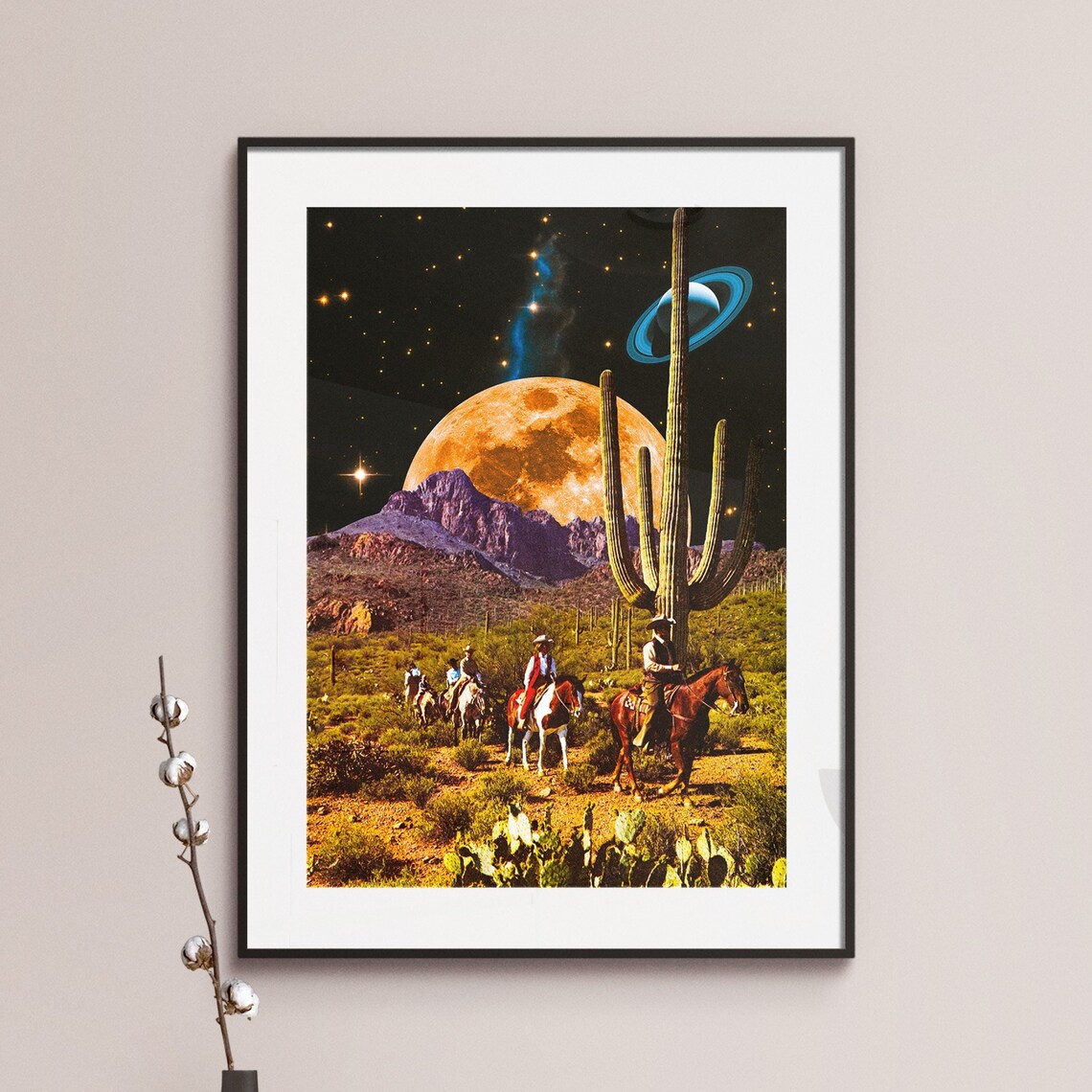 Space Cowboys Retro Futurism Cosmic Art Print - Image 3