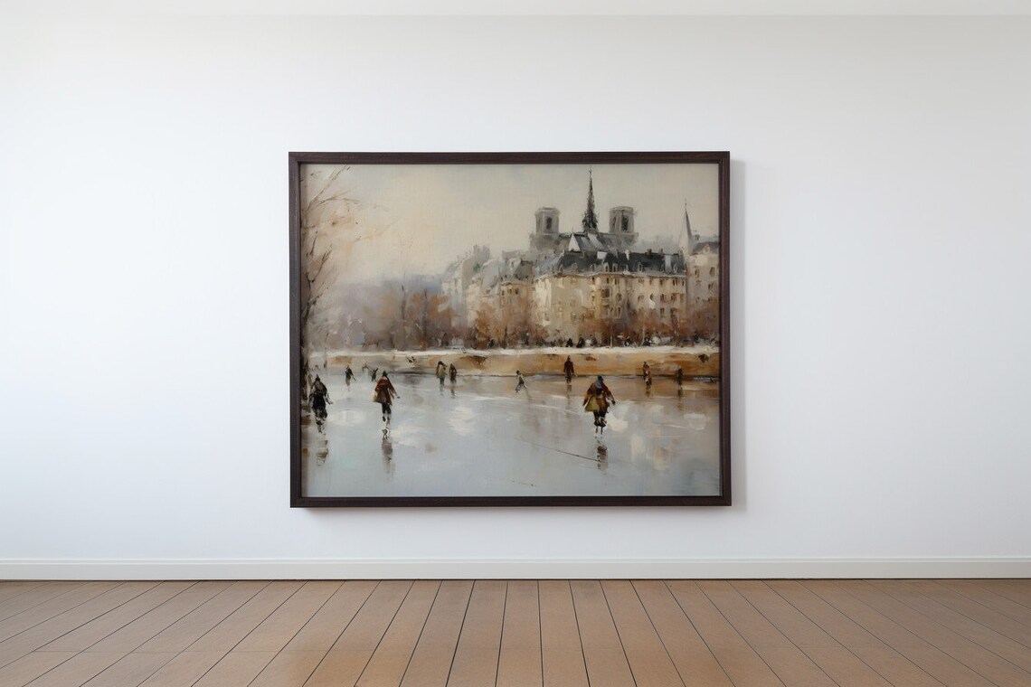 Winter Waltz on the Seine, Paris Antique Print - Image 4