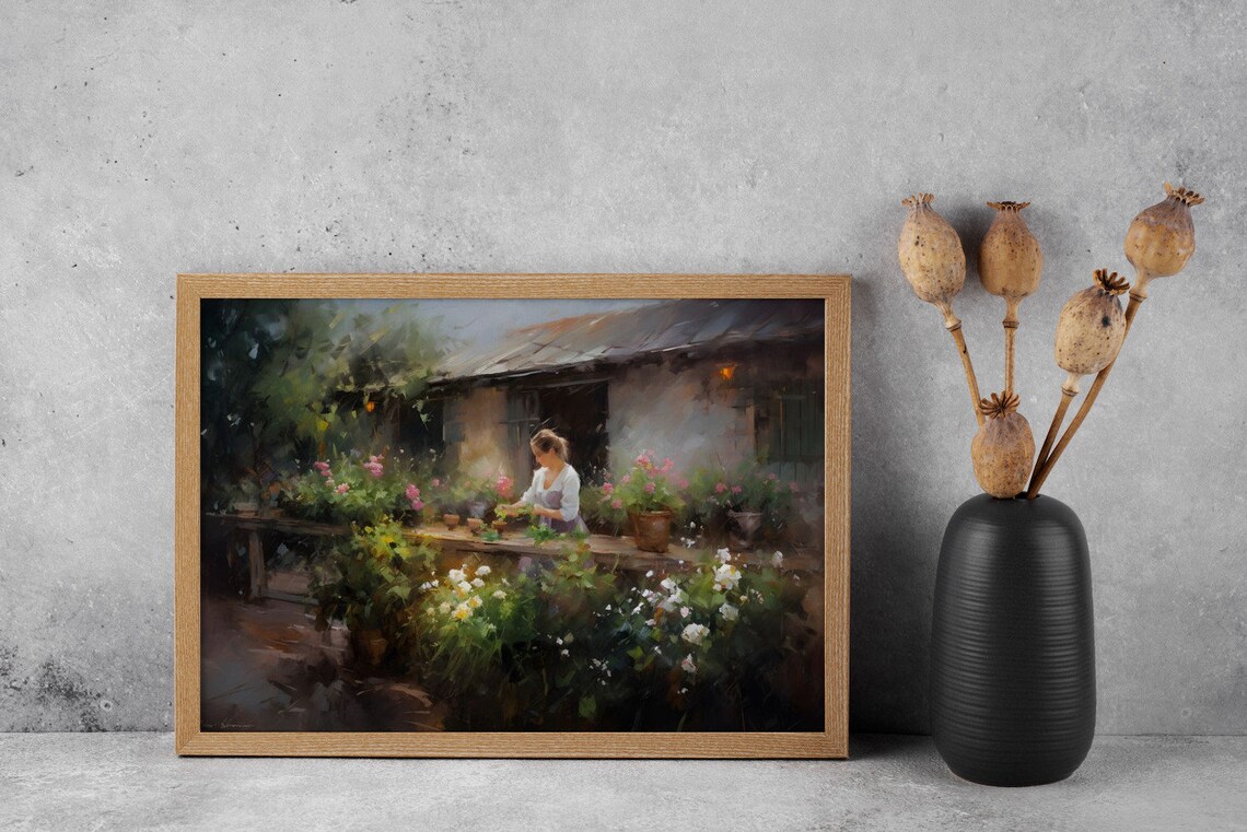 The Gardeners Touch - Vintage Antique Print - Image 2