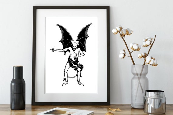 The Devil Satan 666 Abstract Gothic Occult Ink Drawing