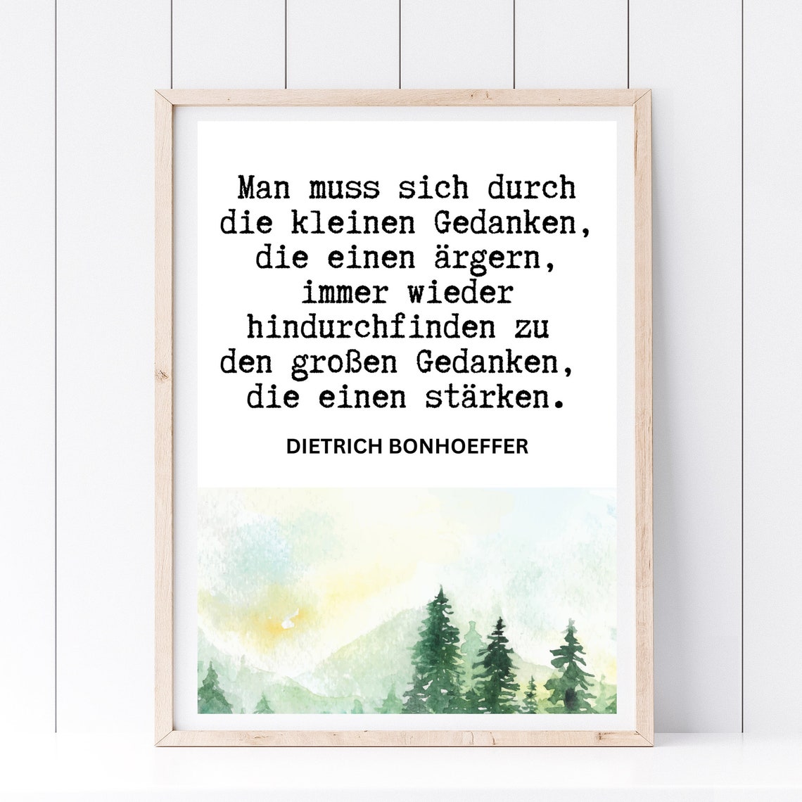 Dietrich Bonhoeffer German Quote Forest Watercolor Motivational Poster - Image 2