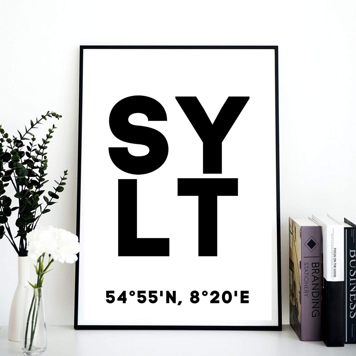 Sylt Germany Island Coordinates Typography Travel Poster Print - Image 2