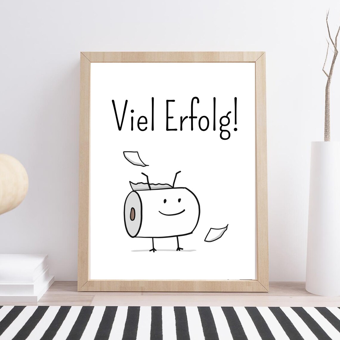 Viel Erfolg Funny Toilet Paper Smiley Bathroom Humor Art Poster - Image 3