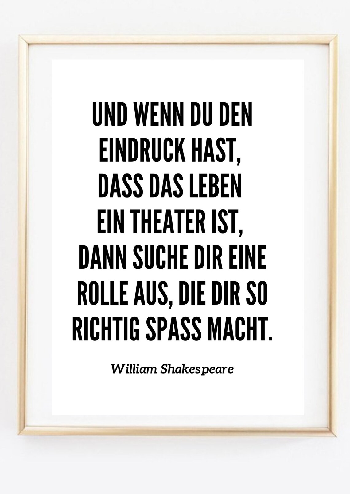 William Shakespeare Theater of Life German Quote Typography Poster - Image 3