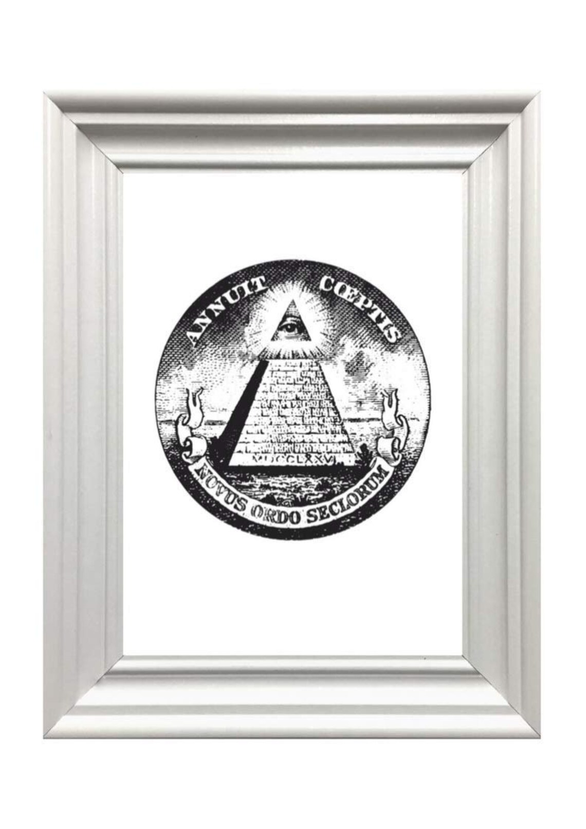 Illuminati Eye Pyramid Novus Ordo Seclorum Vintage Engraving Wall Art Print - Image 2