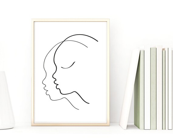 Minimalist Woman Profile Single Line Drawing Modern Abstract Art Poster