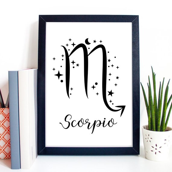 Din A4 Art Print Without Frame Zodiac Sign Scorpio Horoscope Scorpio Astrology Stars Gift Print Poster Picture