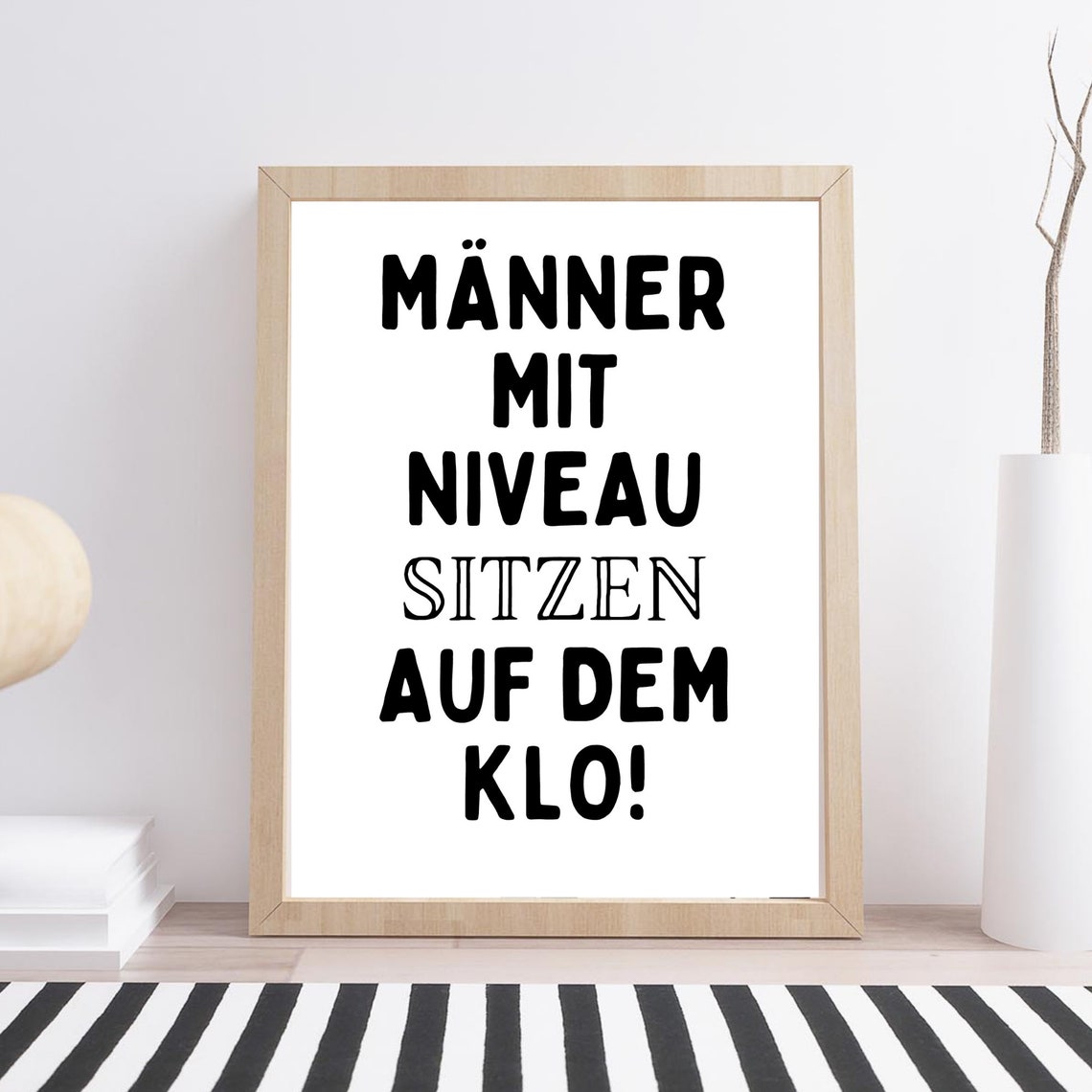 Funny German Quote Poster Bathroom Humor Typography Wall Art Print
