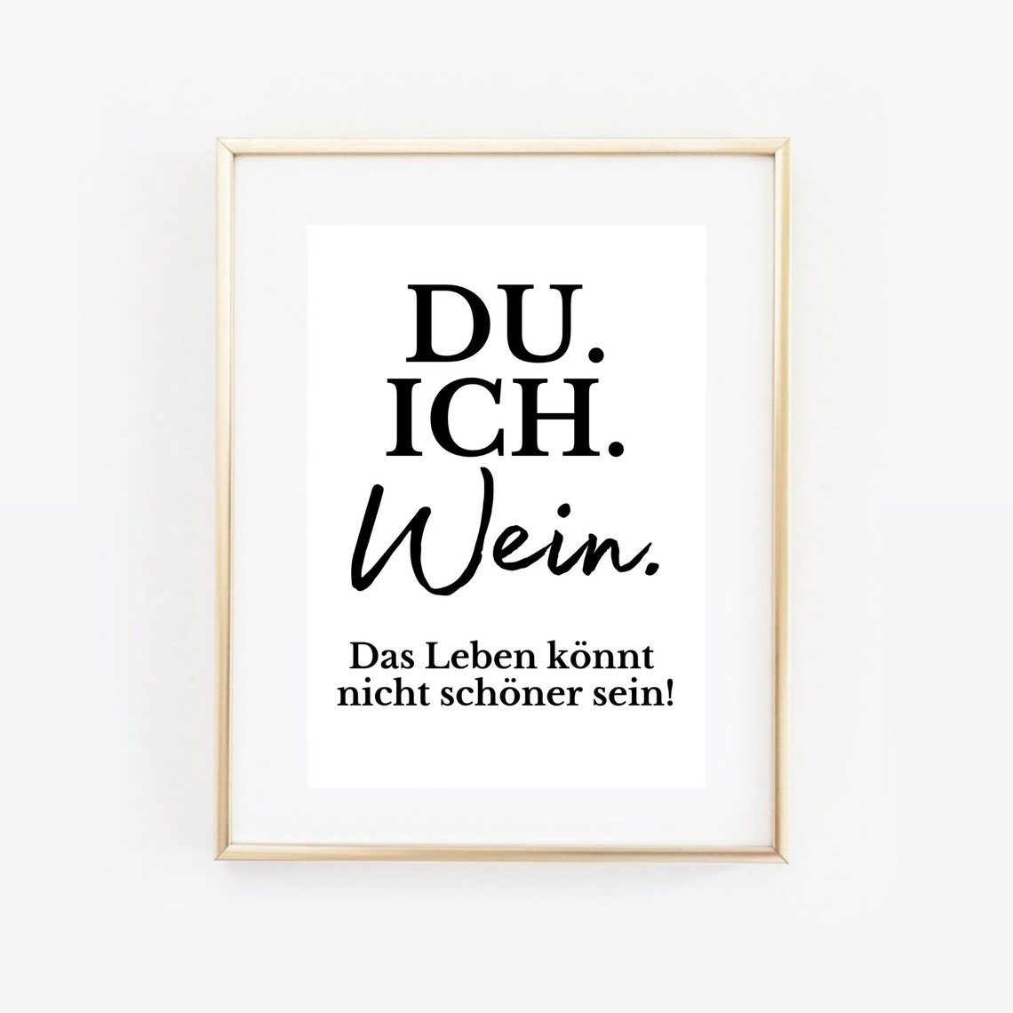 You Me Wine Life Beautiful German Wine Quote Kitchen Wall Art Print - Image 3