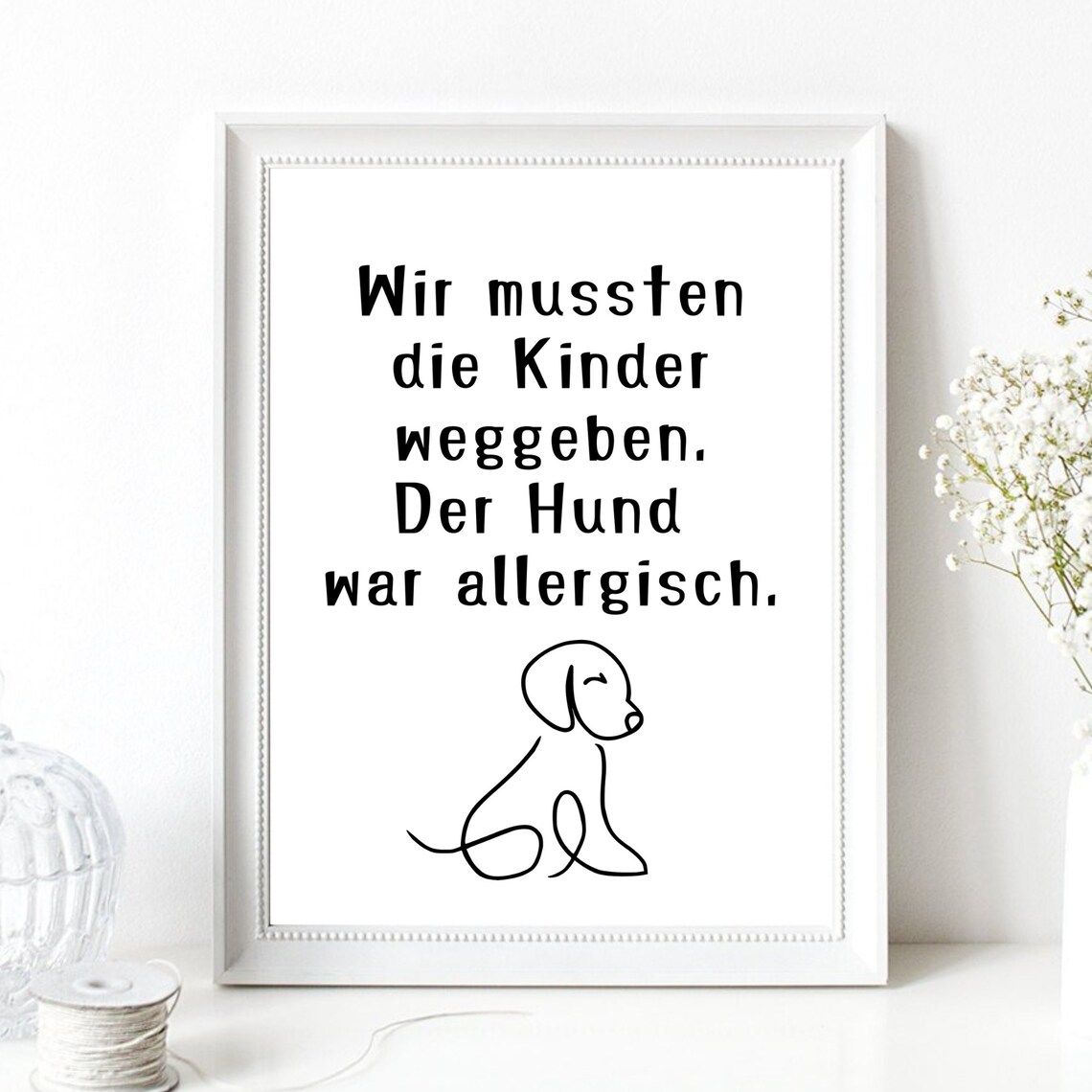 Funny Dog Quote German Minimalist Puppy Humor Animal Wall Art - Image 2