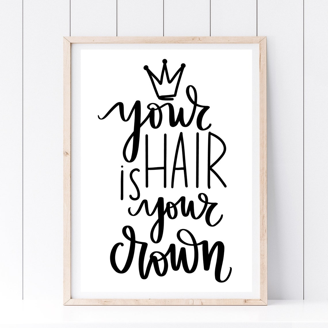 Din A4 Art Print Without Frame Your Hair Is Your Crown Hair Hair Style Hairdresser Salon Beauty Picture Print Poster