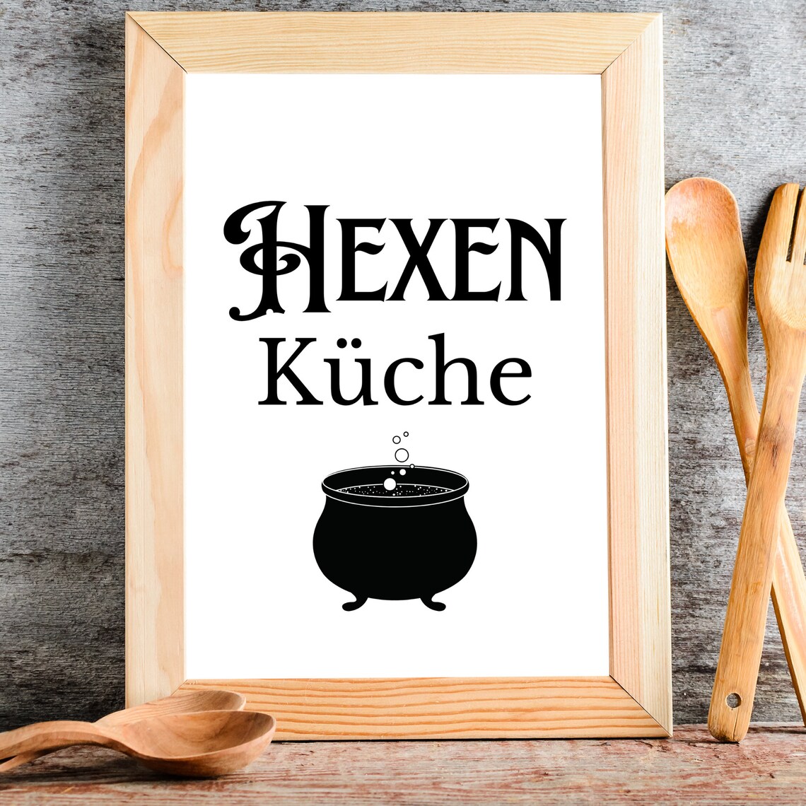 Din A4 Art Print Without Frame Saying Witchs Kitchen Witchs Cauldron Kitchen Dining Room Cooking Print Poster Picture - Image 3