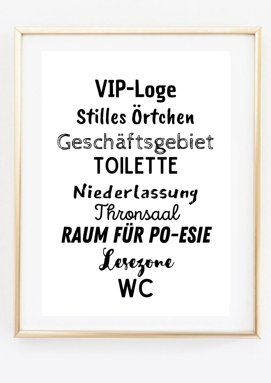 Funny Toilet Definitions German Bathroom Humor Wall Art Print - Image 3