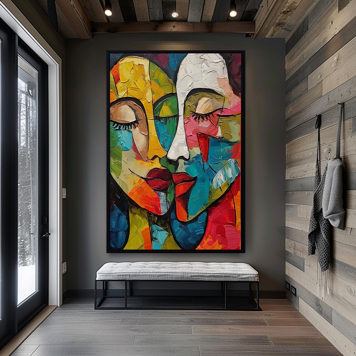 Picasso-Style Kissing Art Print, Modern Decor - Image 4